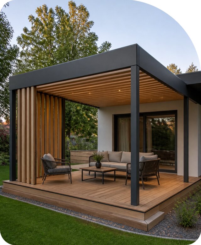 Терраса с навесом под ключ в Черкесске по цене от 86666 р. | РадиДОМА-Чрк