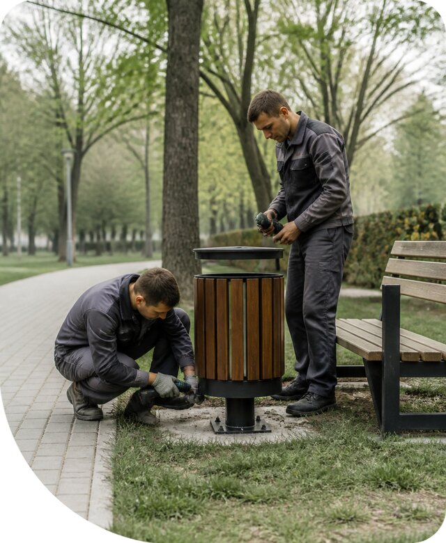 Изготовление и установка парковых урн для благоустройства в Черкесске